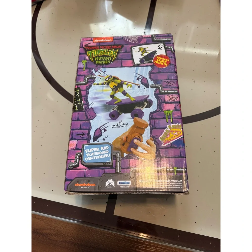 TMNT Mutant Mayhem Half Pipe RC Donnie Donatello Skateboard Remote Control Toy